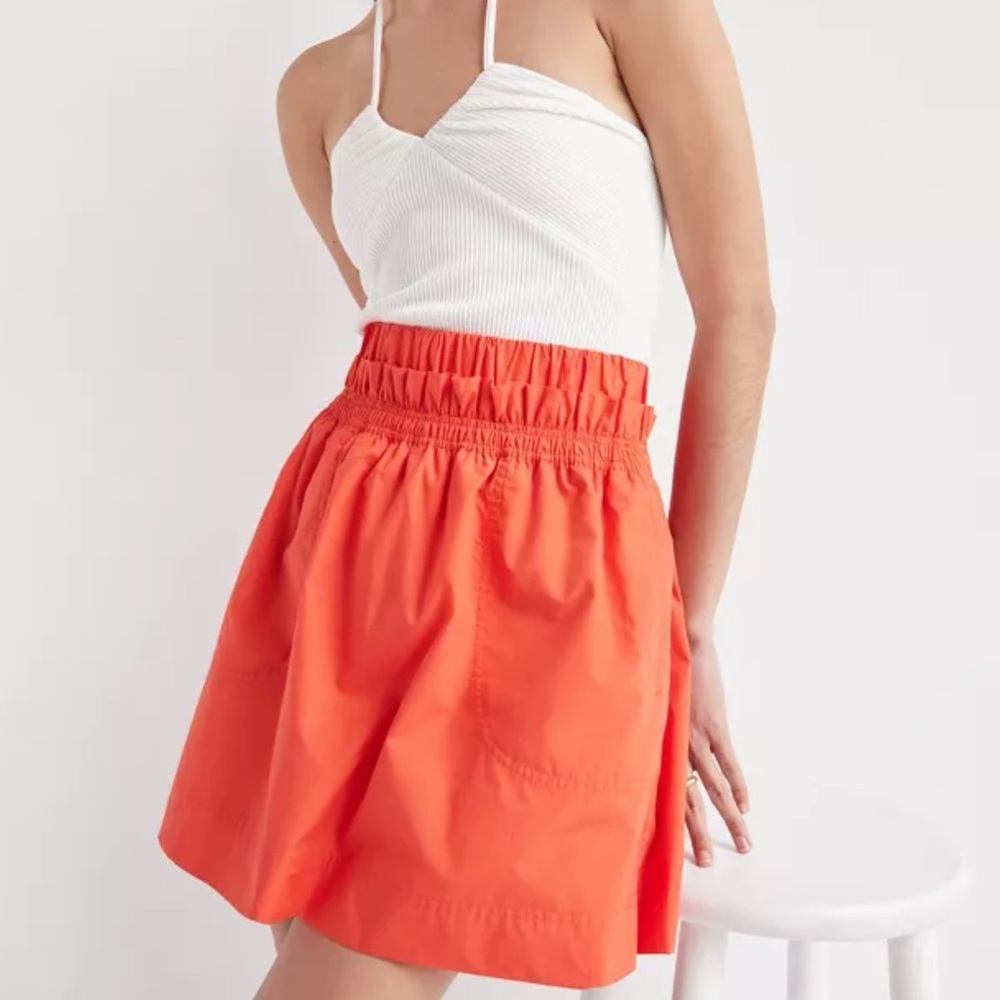 Anthropologie Maeve Red Paperbag Skort